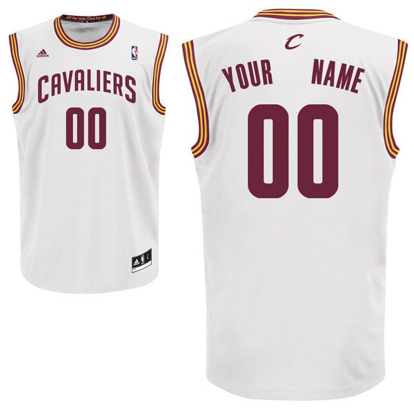 Men Adidas Cleveland Cavaliers Custom Replica Home White NBA Jersey